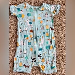 Little Sleepies Party Animals Shorty Zippy. Size 3T.